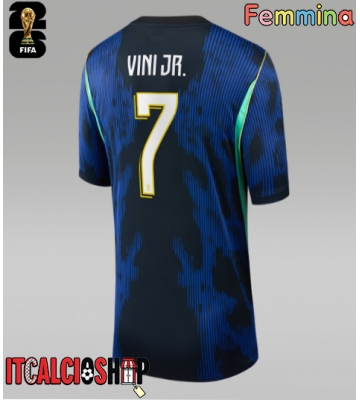 Brasile Vinicius Junior #7 Seconda Maglia Femmina Mondiali 2026 Manica Corta